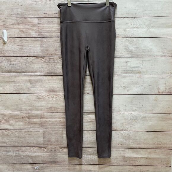 SPANX FAUX‎ LEATHER LEGGINGS IN TAUPE - Picture 1 of 7